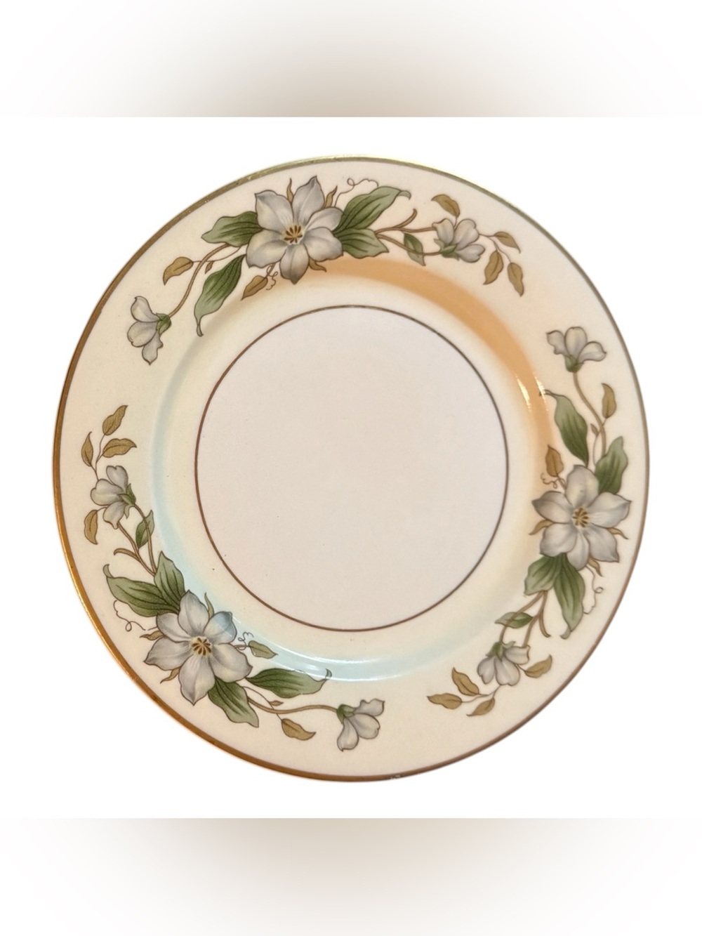 Royal Jackson Fine China Saucers Set of 8 Floral Gold Trim 6” Vintage Plates